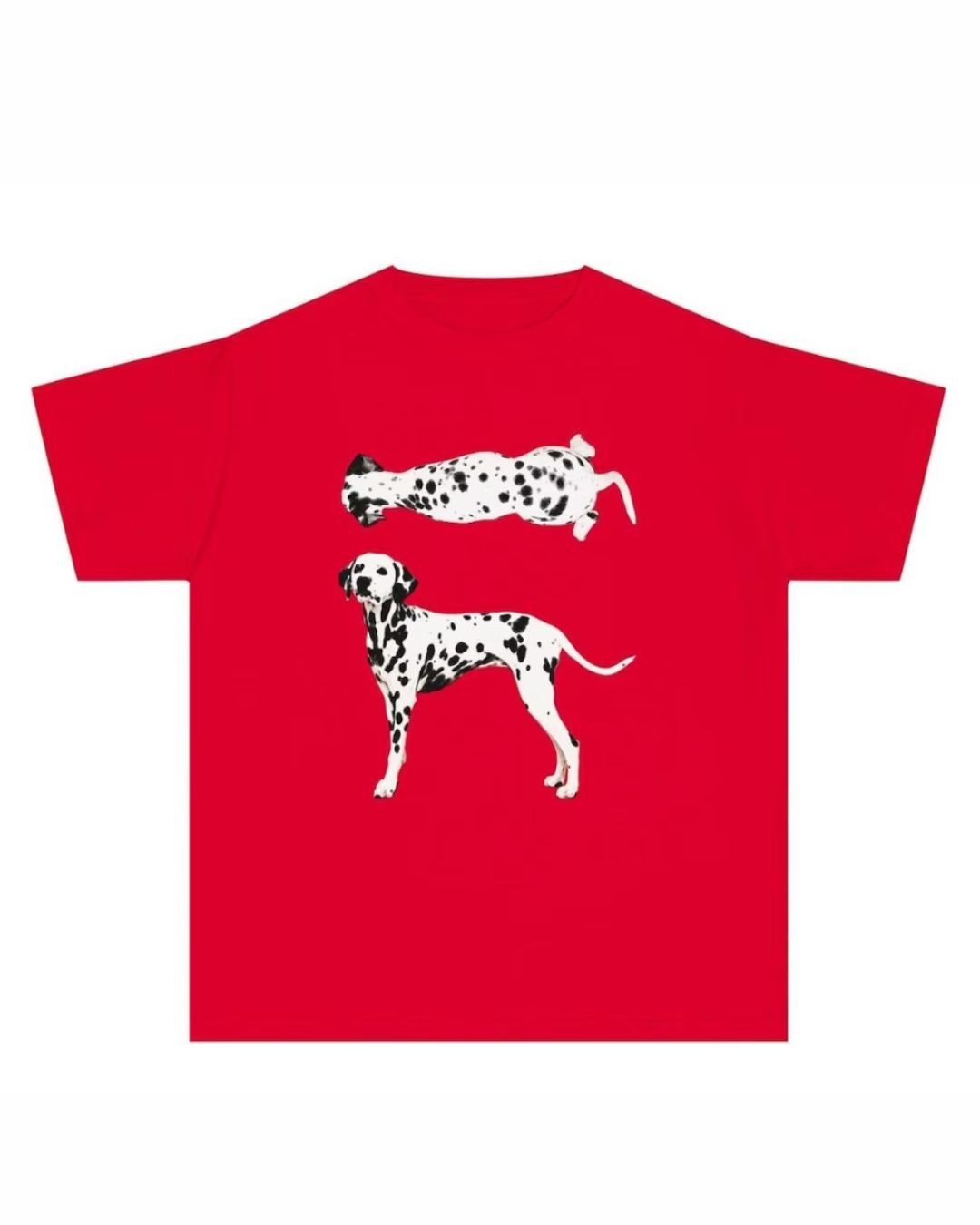 Dalmatian Dog Graphic T-Shirt Funny Pet Lover Unisex Cotton Tee Red Size M