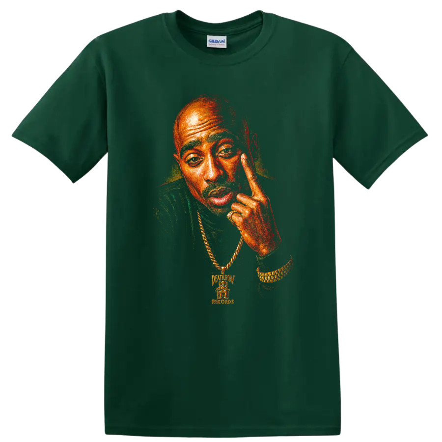 Tupac Shakur Hip Hop Portrait T Shirt Death Row Records Tee