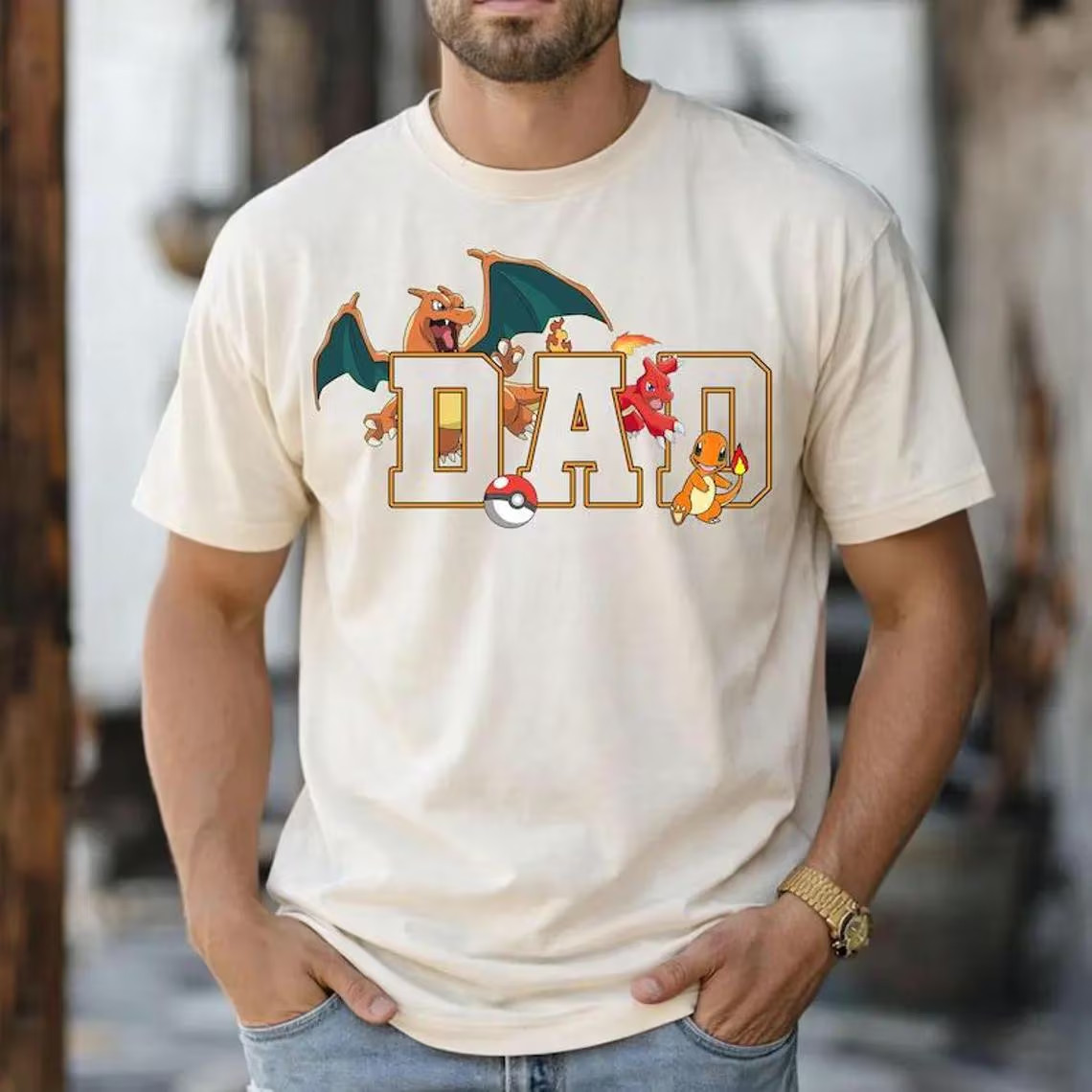PokaDad Custom Shirt, Personalized Anime Characters, Father’s Day Gift Shirt