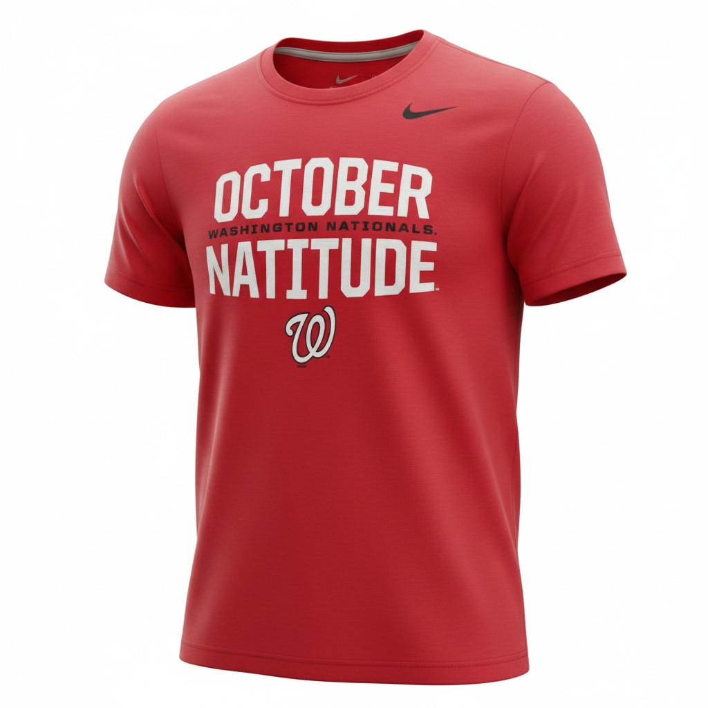 Washington Nationals “Natitude” NIKE TEE Classic Logo Red T-Shirt Men’s Size M