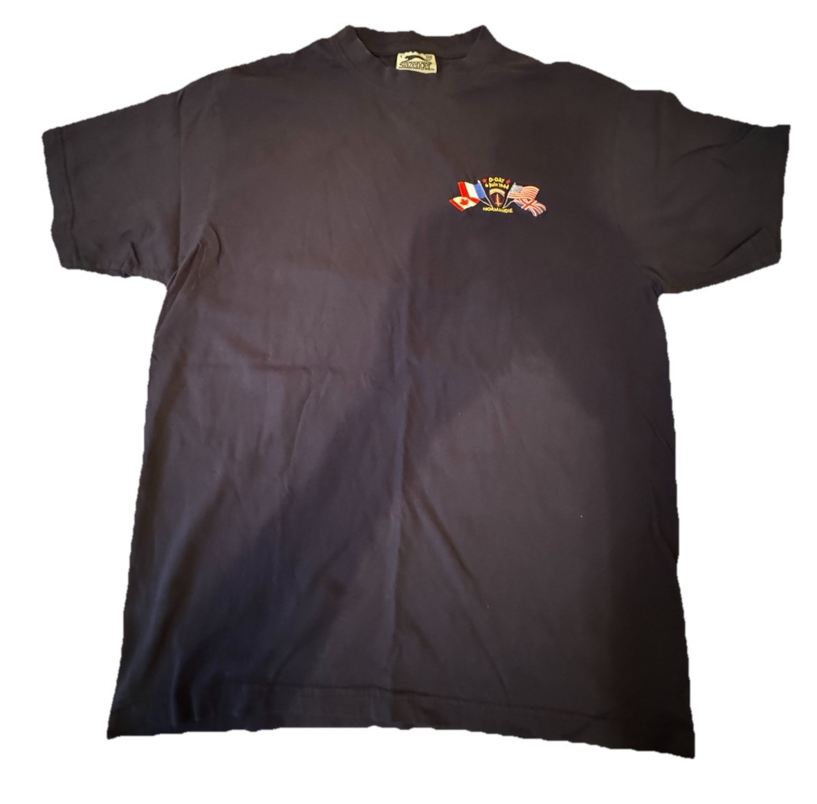 Slazenger WWII Normandy D Day Large T Shirt Mens June 6 1944 Normandie