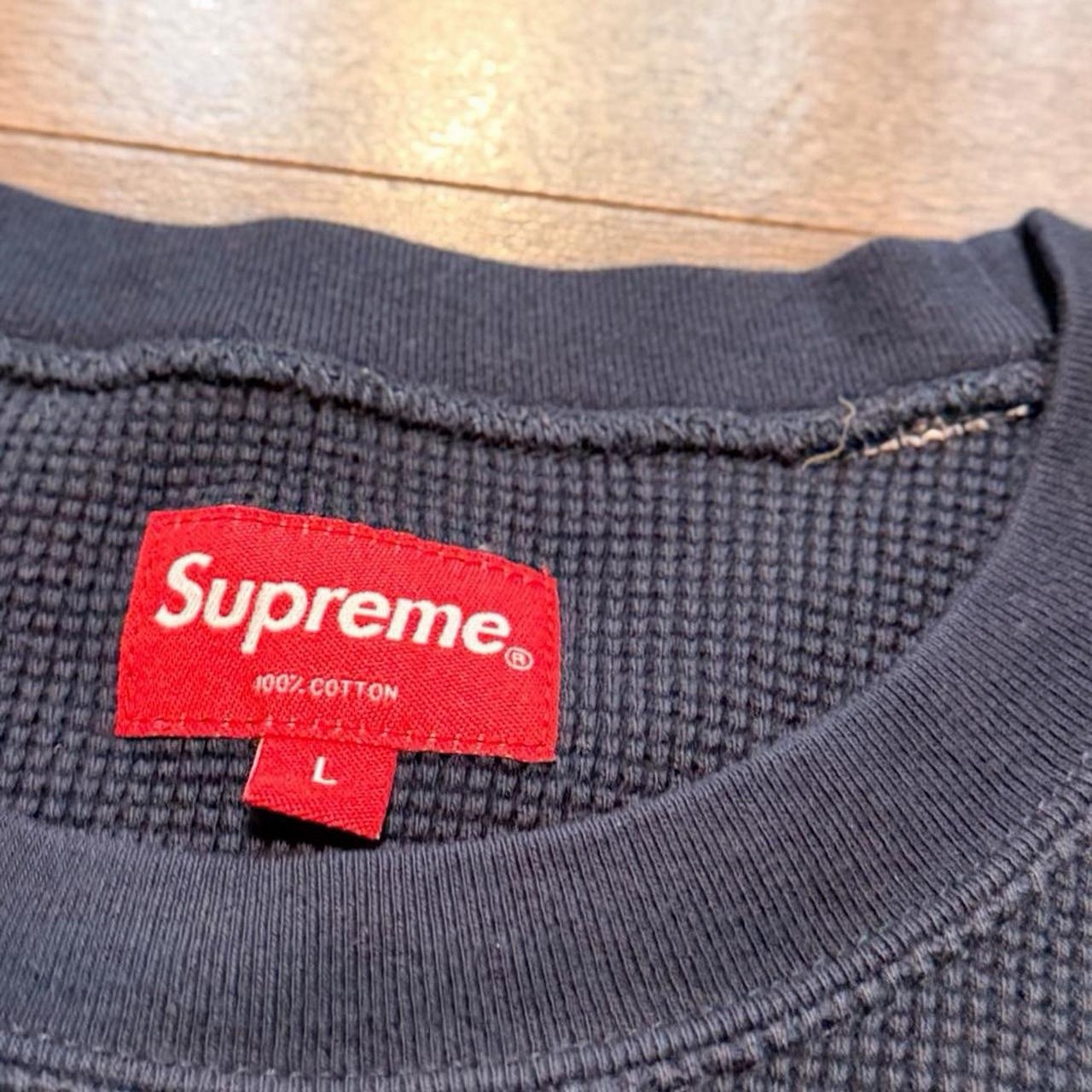 Supreme Panel Stripe Waffle Thermal Shirt