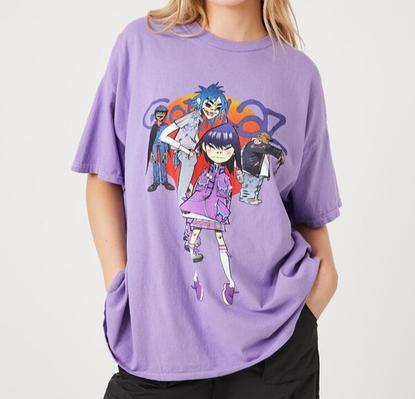 Gorillaz Graphic Purple Rock Tee Shirt New