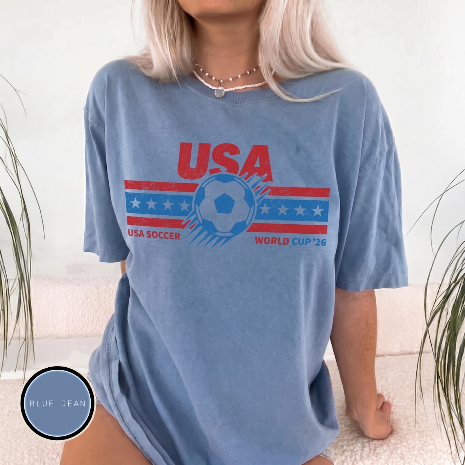 Vintage USA Soccer World 26 T-Shirt, USA Football Fan Shirt