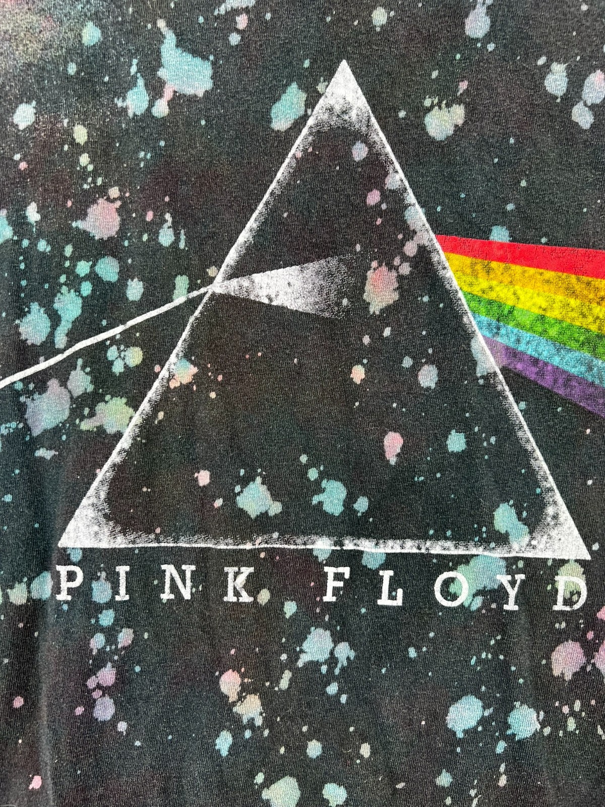 Pink Floyd Men’s Dark Side Of The Moon Prism Splatter Dye Adult T-Shirt Small