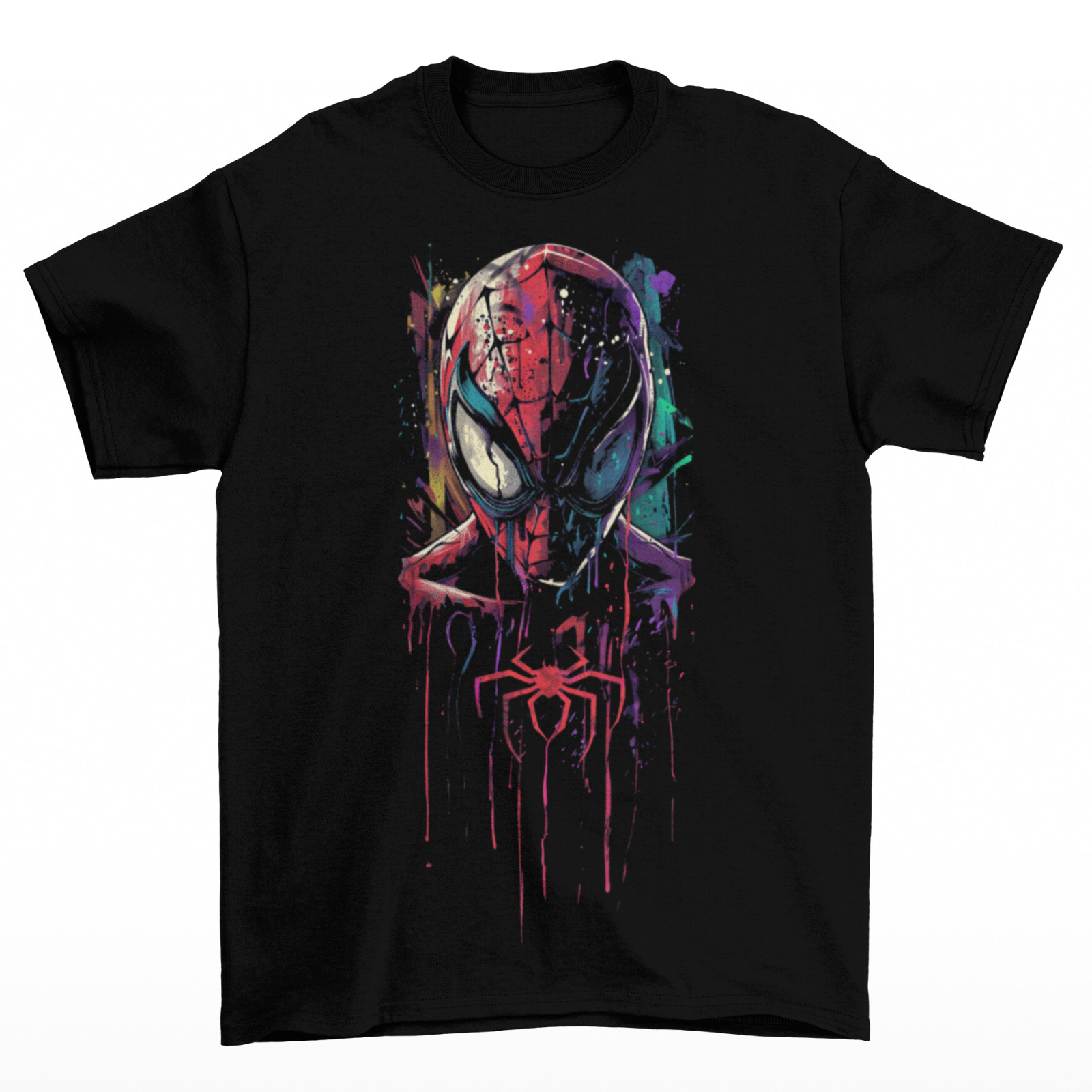 Spiderman Paint Splatter T-Shirt Unisex Cotton Adult Venom Halloween Horror Fall