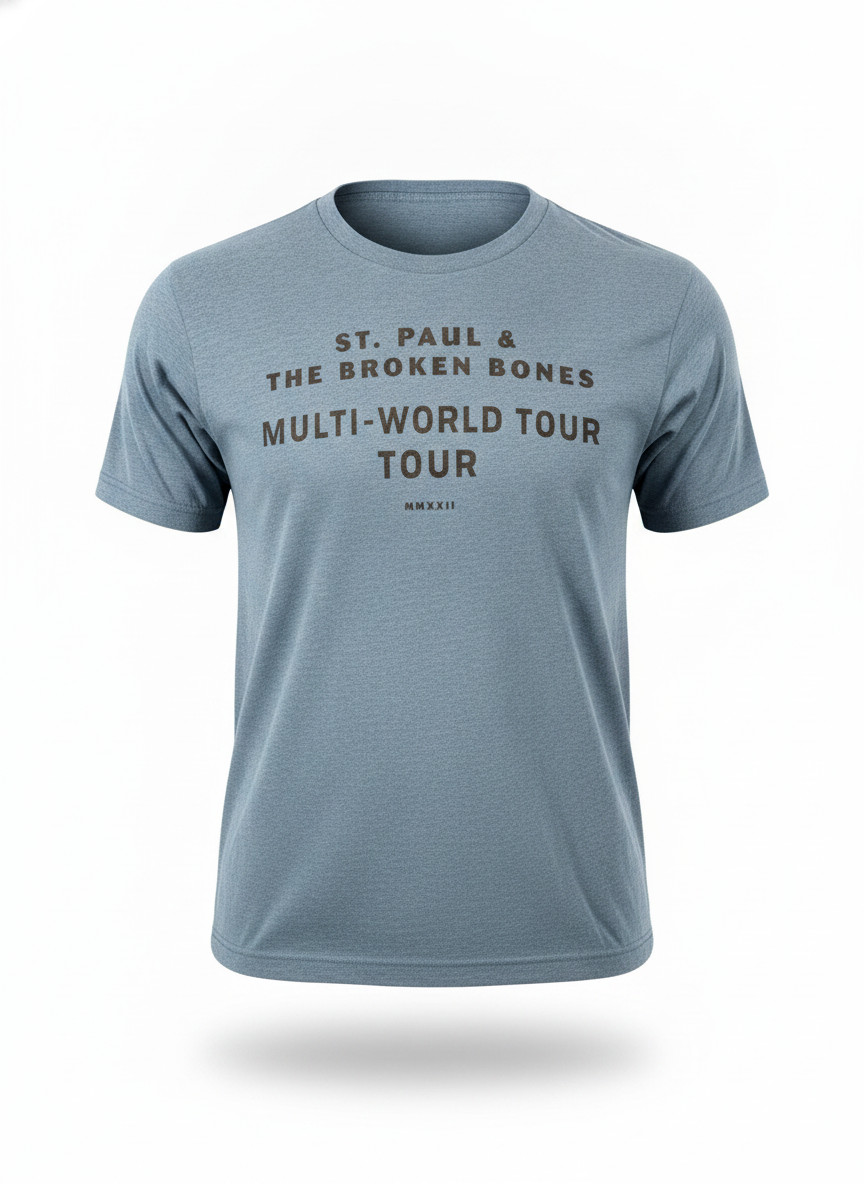 St Paul Broken Bones Multi World Tour 2022 Band Tee Shirt Medium Heather Blue M