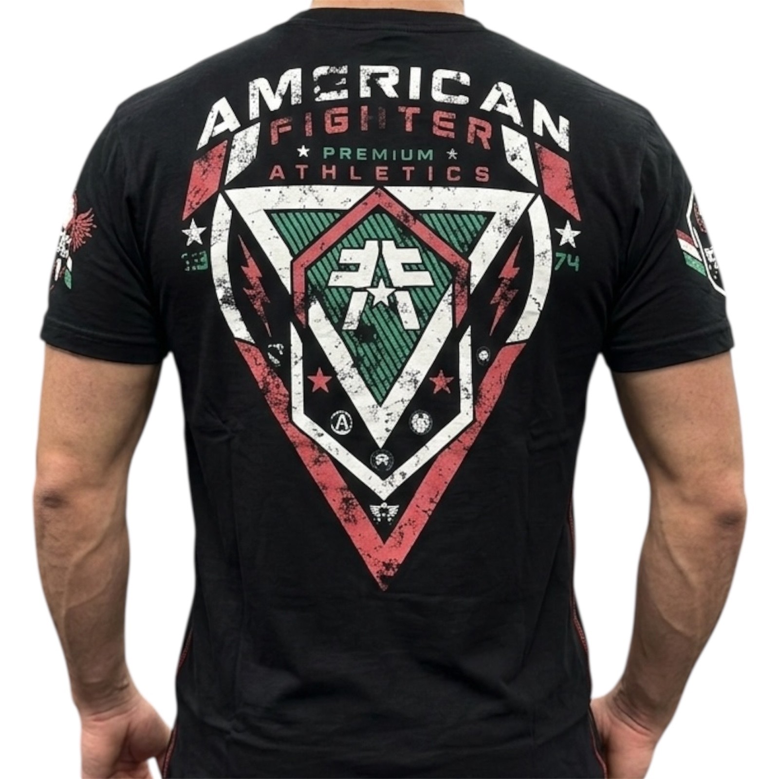 AMERICAN FIGHTER Black Red Green Mexico IRWINDALE Athletic Graphic T-shirt NWT