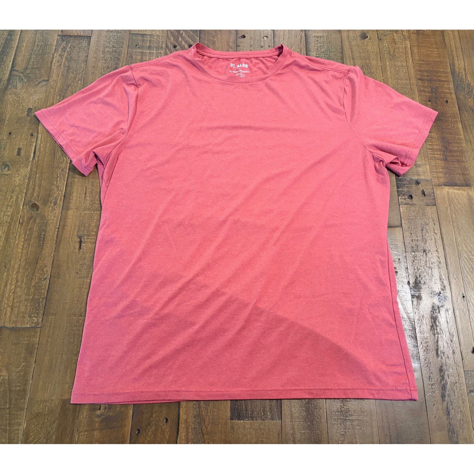 01.Algo Mens Performance T-Shirt Coral Heather Quick Dry UPF 40 Size Large L-SH