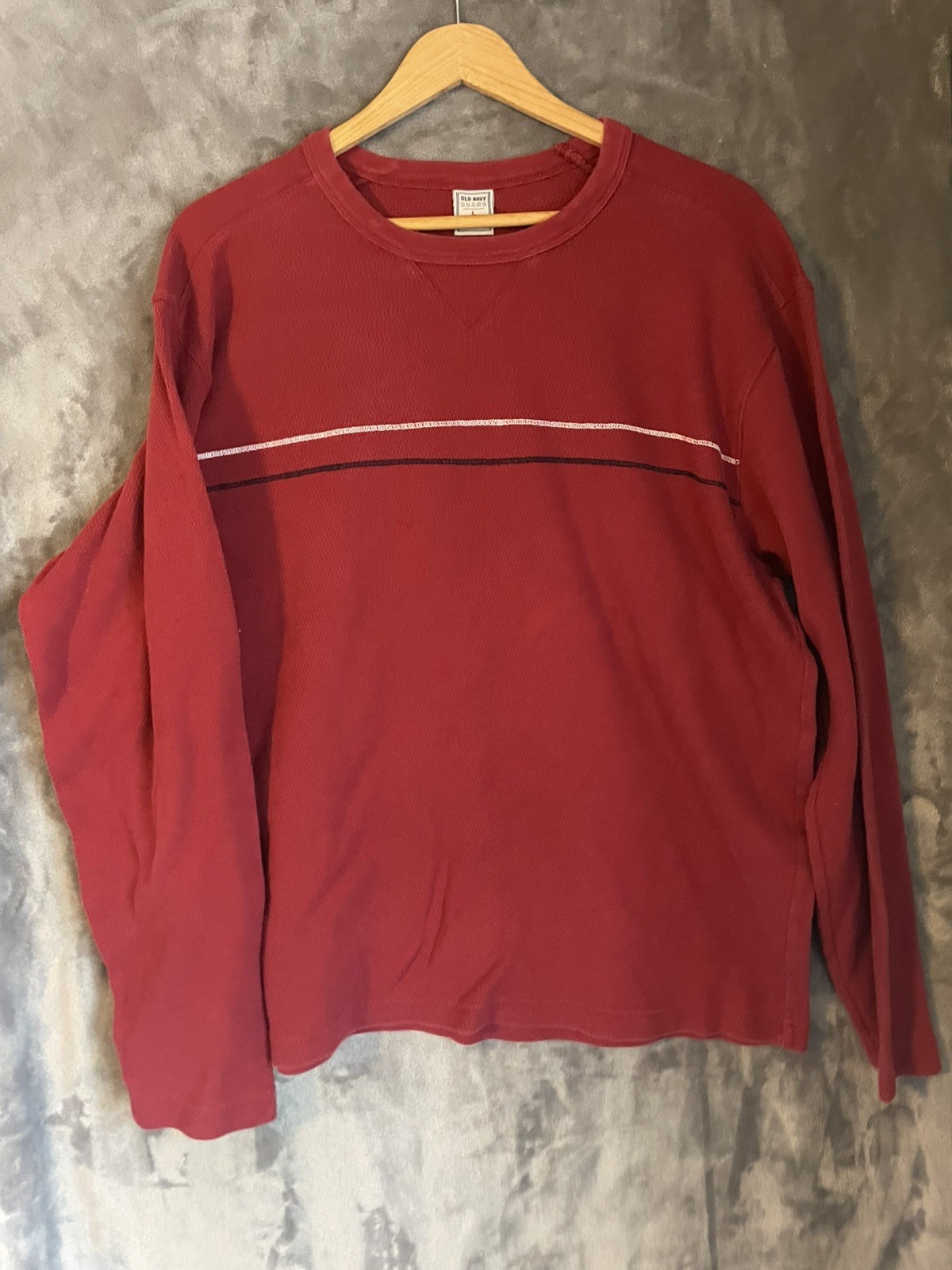Old Navy 2000’s Dark Red Long Sleeve T Shirt Men Size Size Large