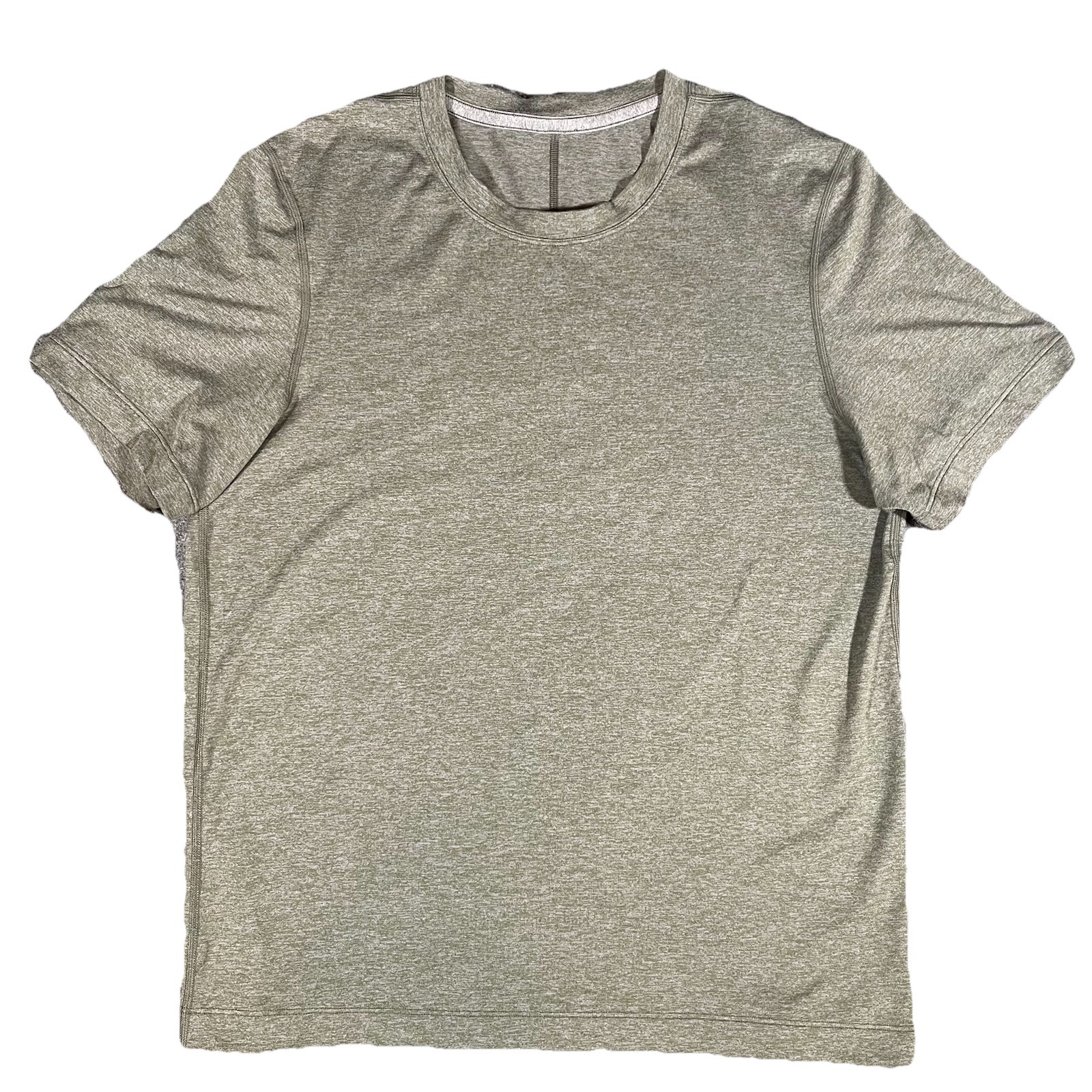 Lululemon Performance Shirt Mens M Green Heathered Crew Neck Lightweight Stretch