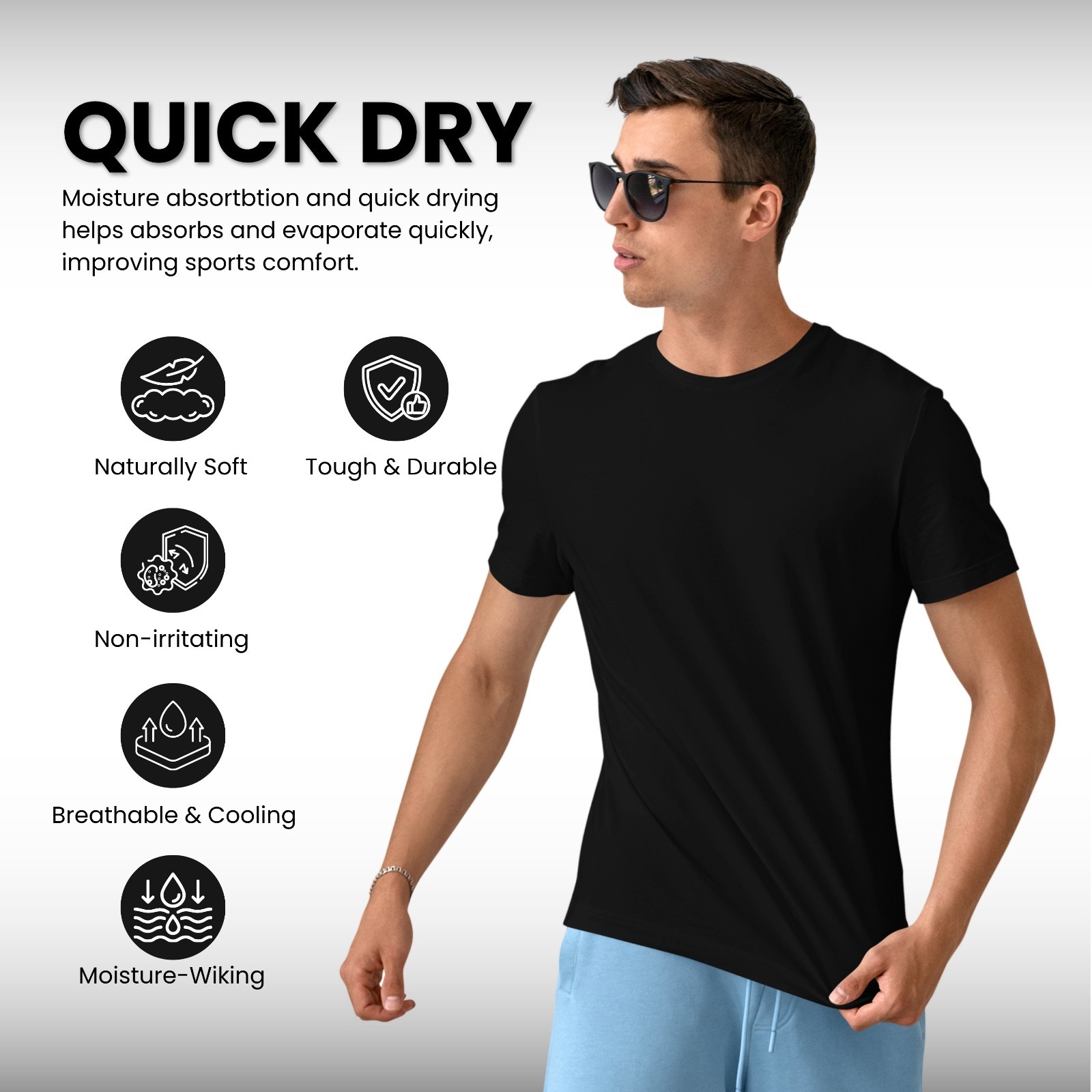 Heavy cotton plain t-shirt men crew neck blank short sleeves tee 1 Pack S-4XL