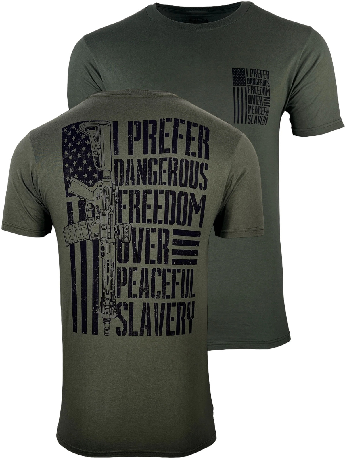 Howitzer Style Men’s T-Shirt Freedom Over Military Grunt MFG