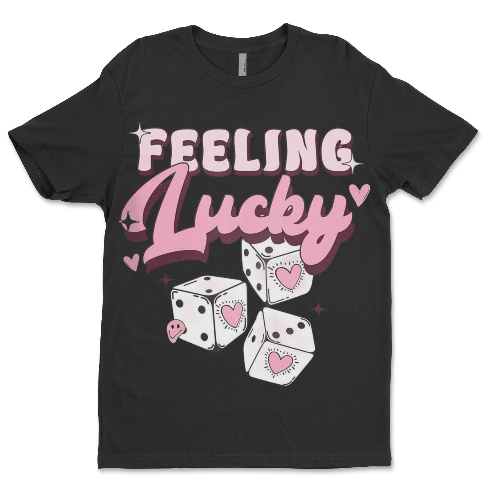 DTF Feeling Lucky/ Custom Unisex Soft Style T-Shirts, Next Level- Cotton