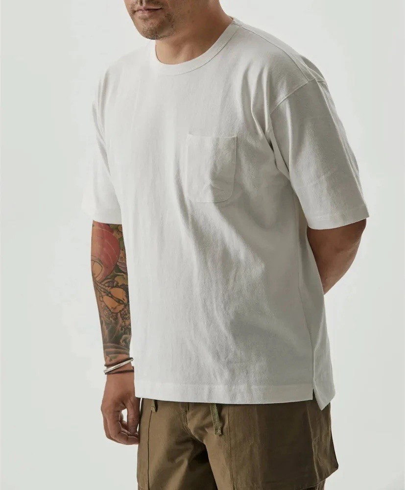 Men’s 100% Cotton Bronson Non Stock Mfg. Co. Classic Pocket T-Shirt White M