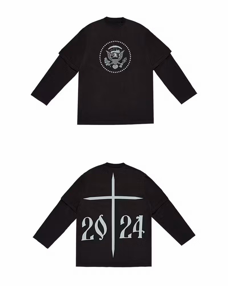 Kanye West Donda Balenciaga Presidential Seal 2-Layer Long Sleeve Shirt XL 2024