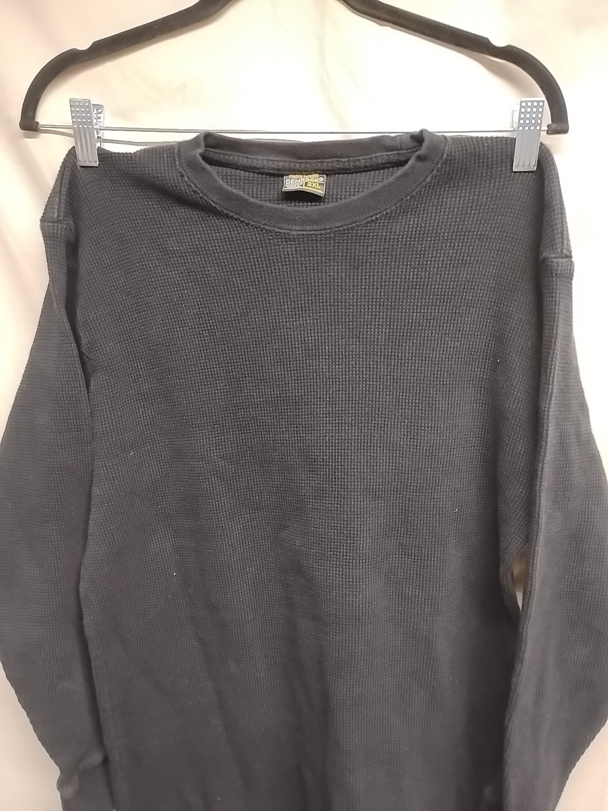 GemRock Heavy Weight Men Size 2XL Black Long Sleeve Waffle Texture Thermal Shirt