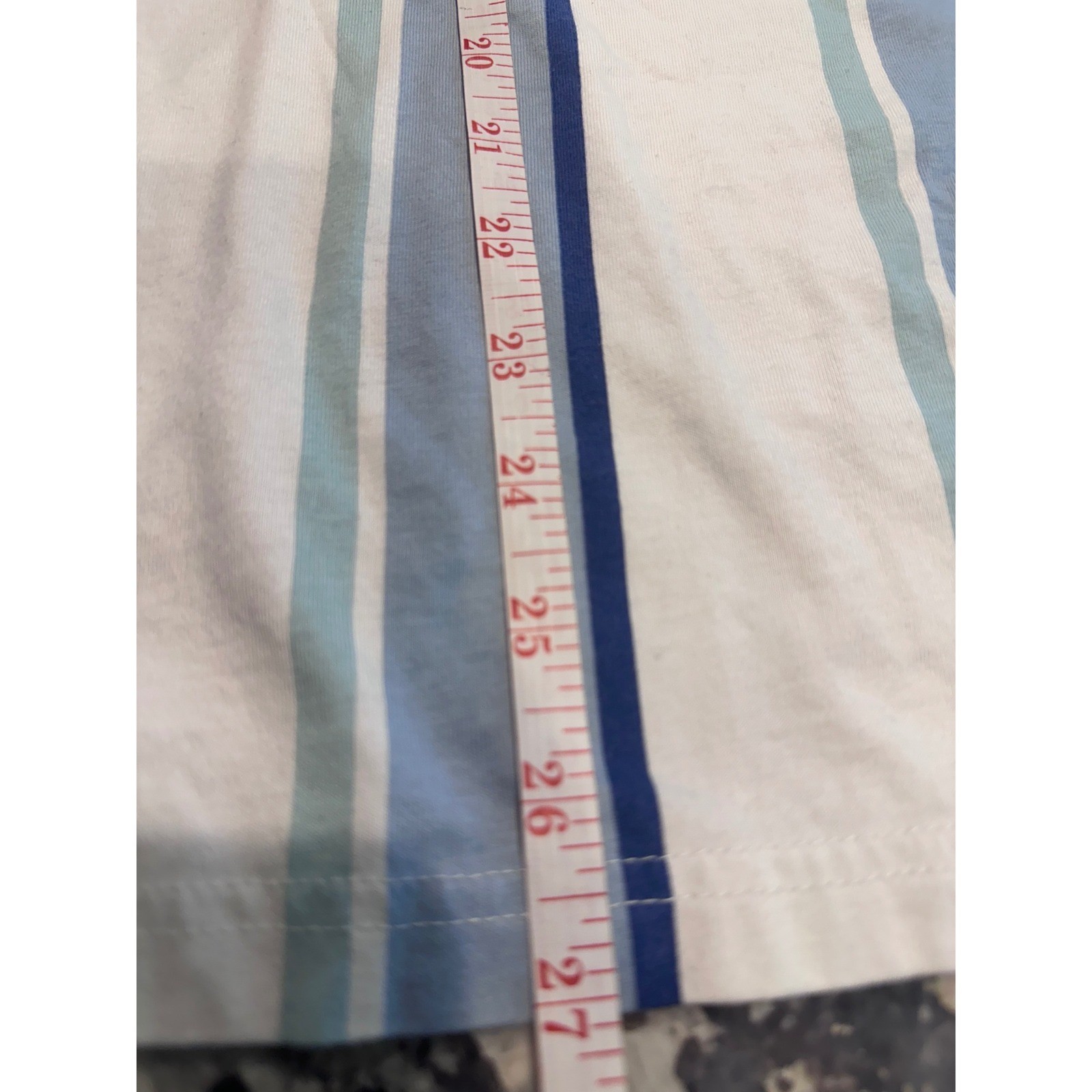 Hollister Mens Blue White Vertical Stripe Embroidered Logo Cotton T-Shirt L