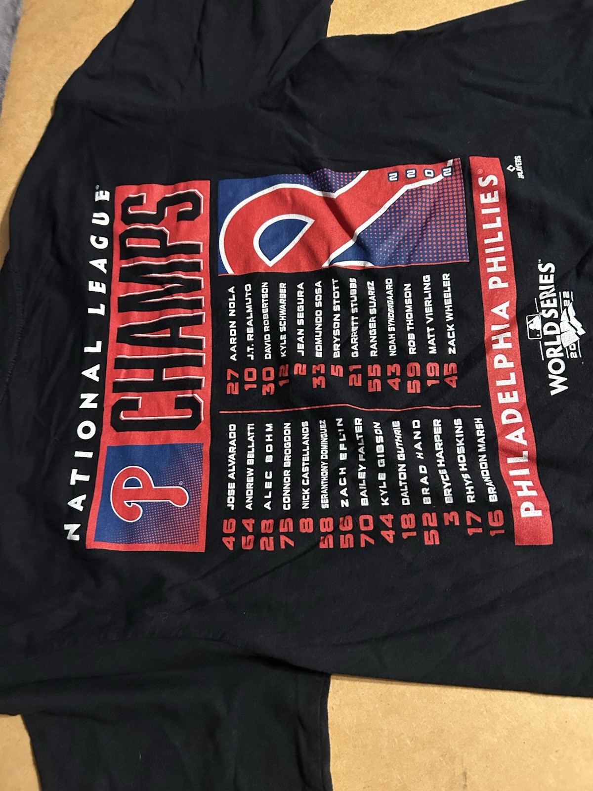 Philadelphia Phillies National League Champs 2022 Shirt Men Large Black