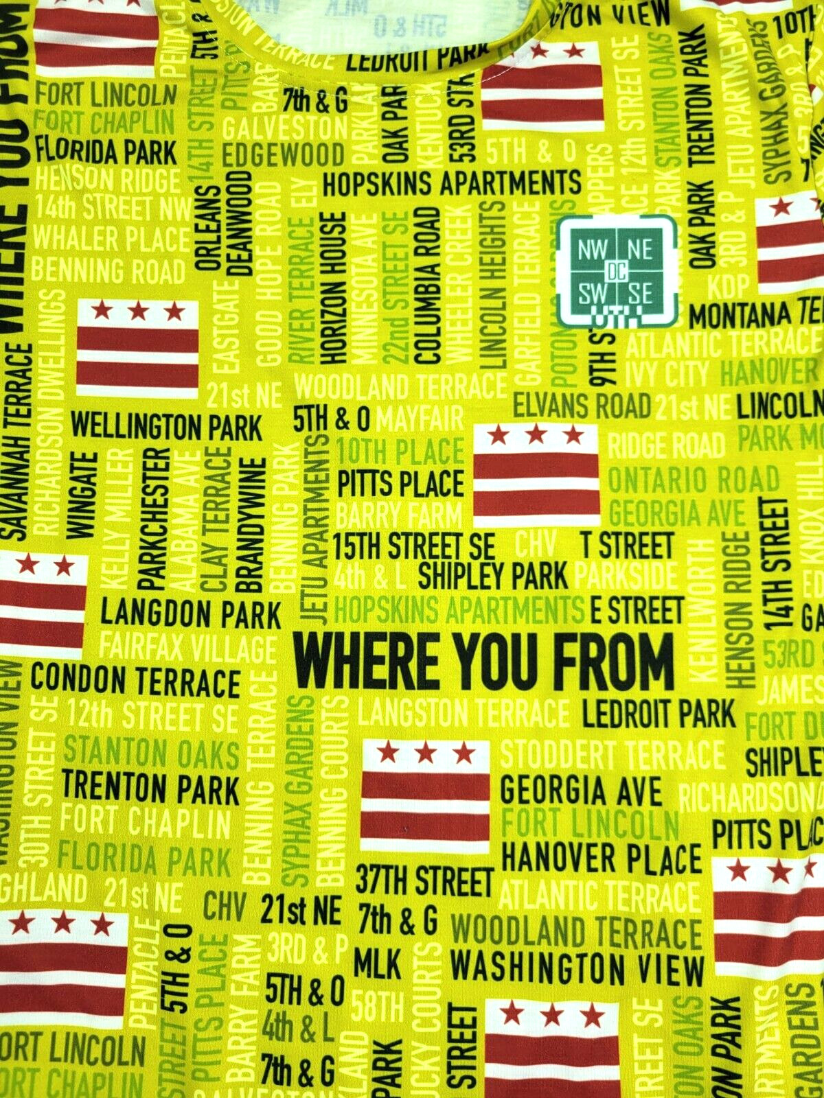 Washington DC Metro TWHERE YOU FROM? Map T Shirt Men’s MEDIUM