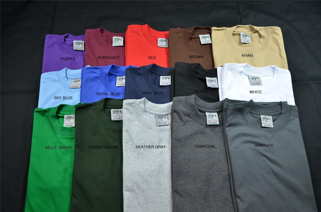 1 NEW SHAKA WEAR SUPER MAX HEAVY WEIGHT T-SHIRT COLOR TEE PLAIN BLANK LT-5XLT