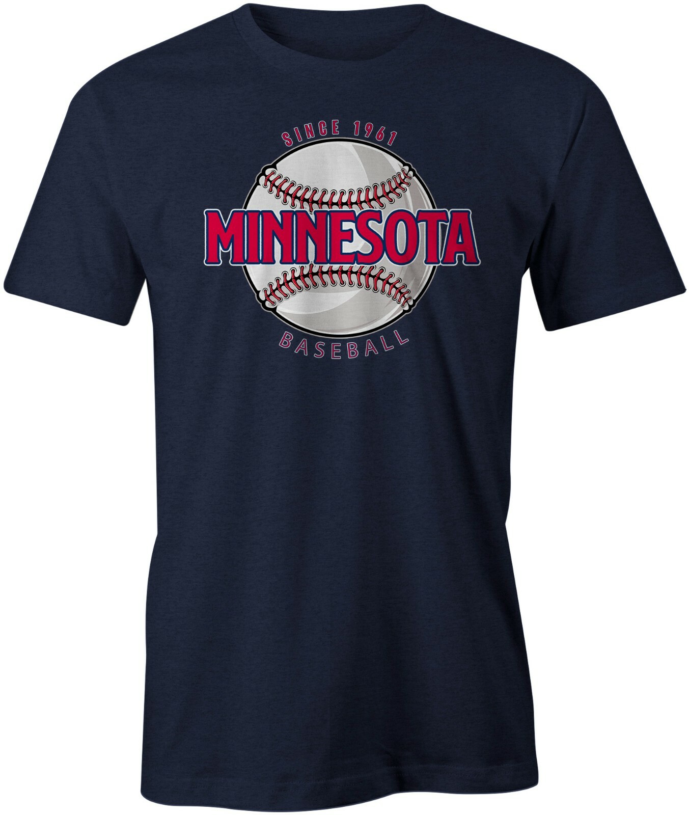 Minnesota Baseball Est 1961 Navy Blue & Red Fan T-Shirt