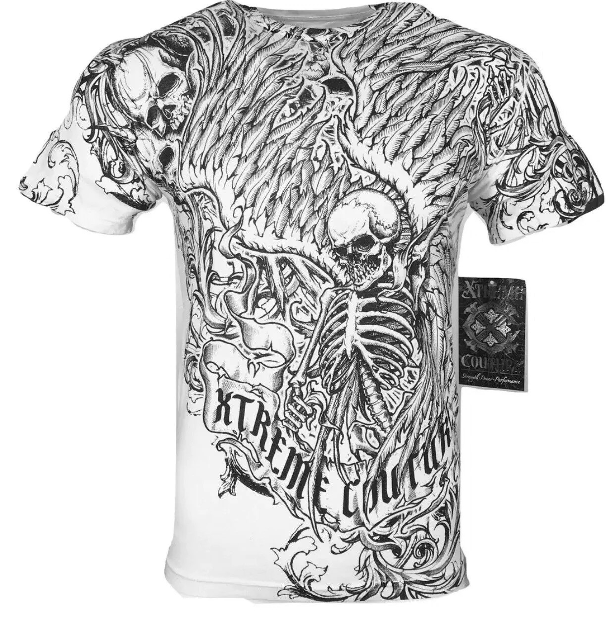 Xtreme Couture by Affliction Men’s T-Shirt ACCUSER Skull Biker