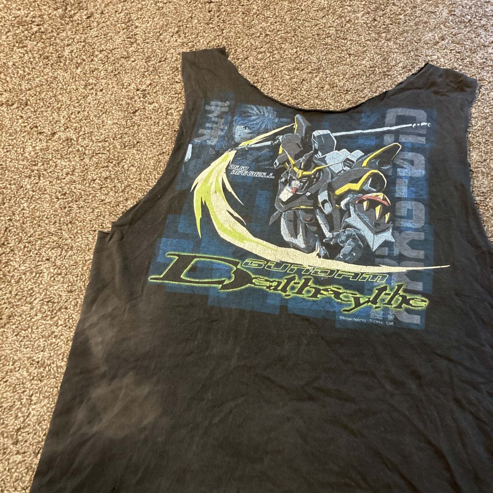 Chopped Vintage 90s Y2K Deathscythe Gundam Duo Maxwell XL T Shirt Anime Cartoon