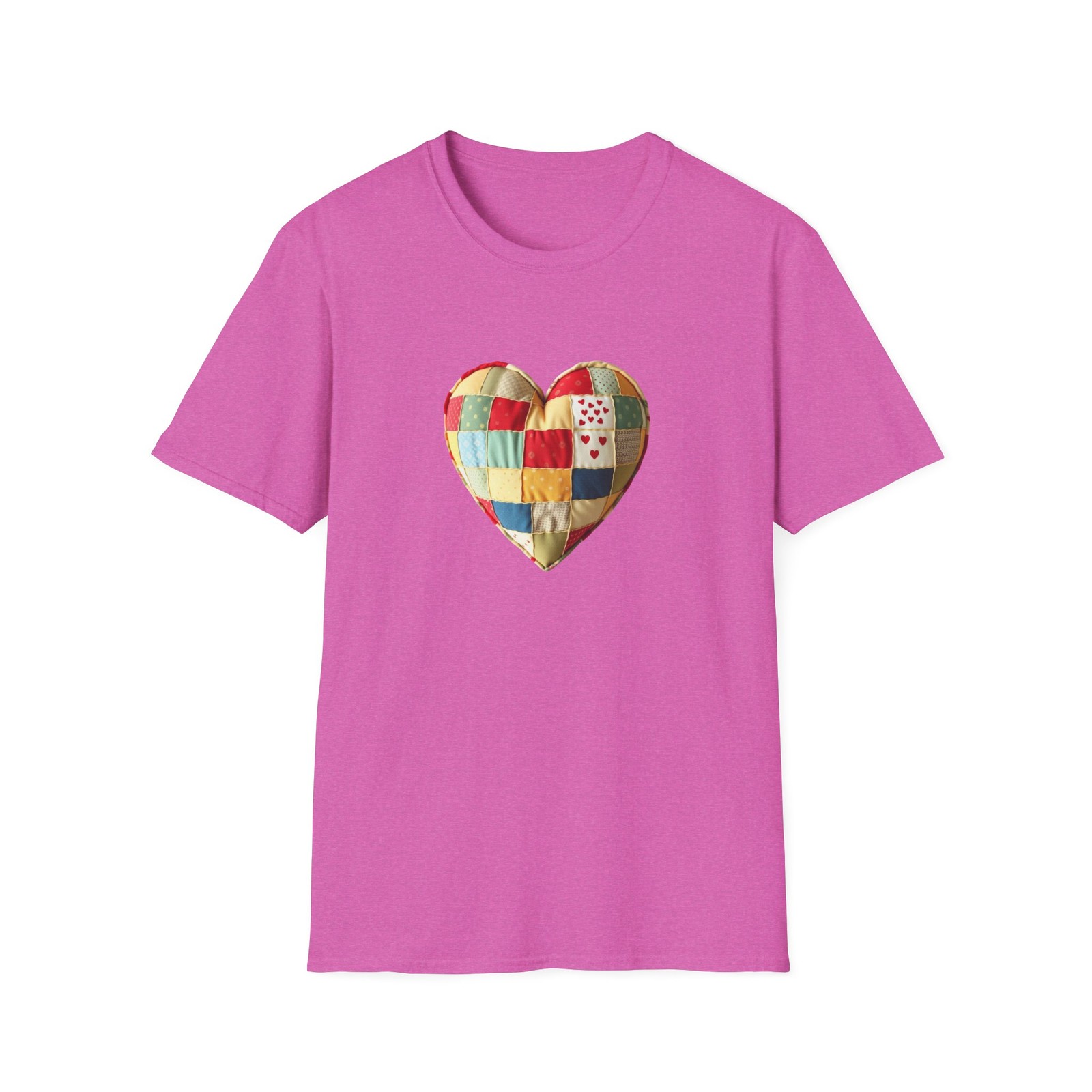 Faux Patchwork Quilted Heart T-Shirt | Patch Heart Tee