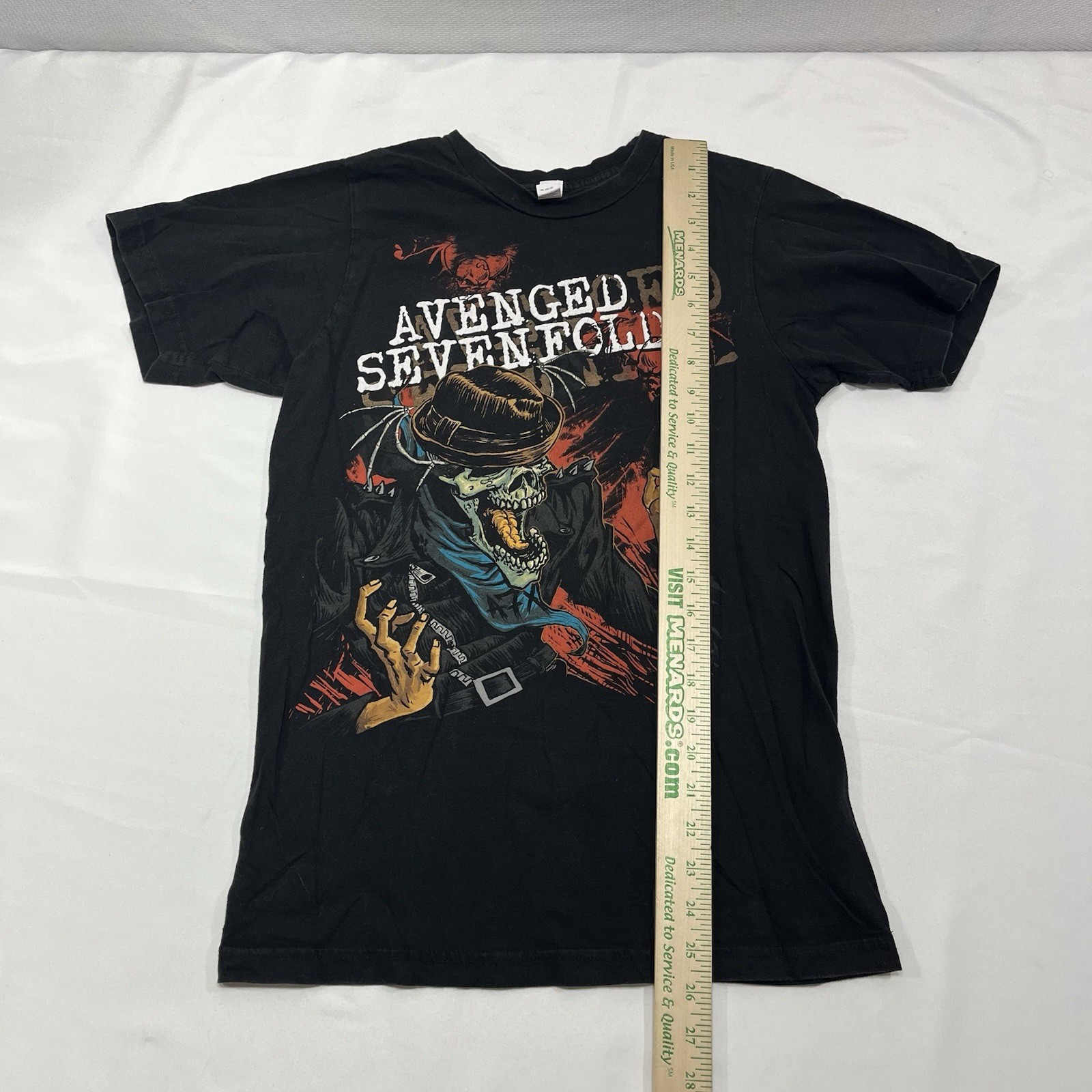 Avenged Sevenfold A7X Tultex Fine Jersey Skeleton Graphic Print Adult Size Small