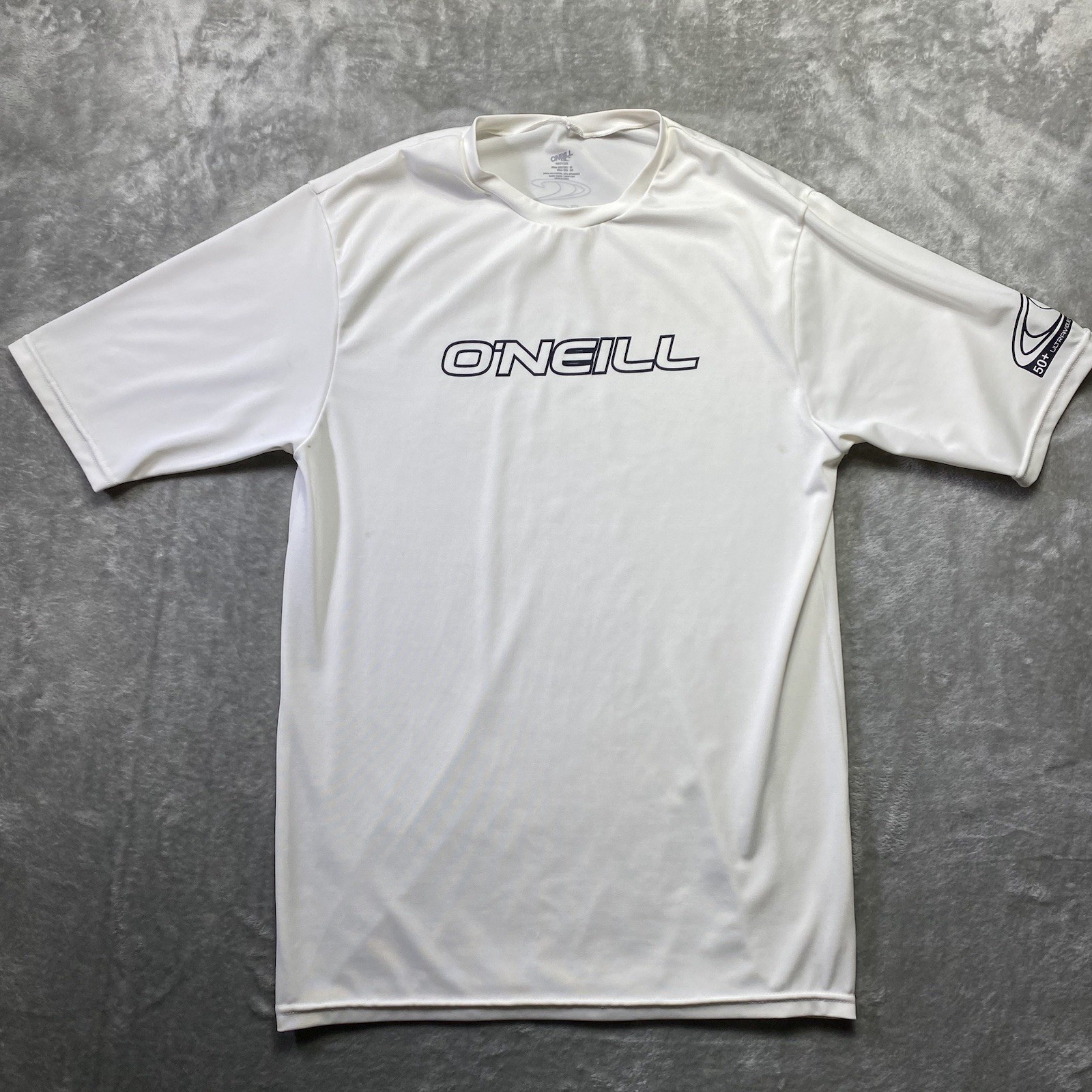 O’Neill UV Protection Rash Guard Men’s Medium White Surf Swim Shirt 50+ UPF Slim