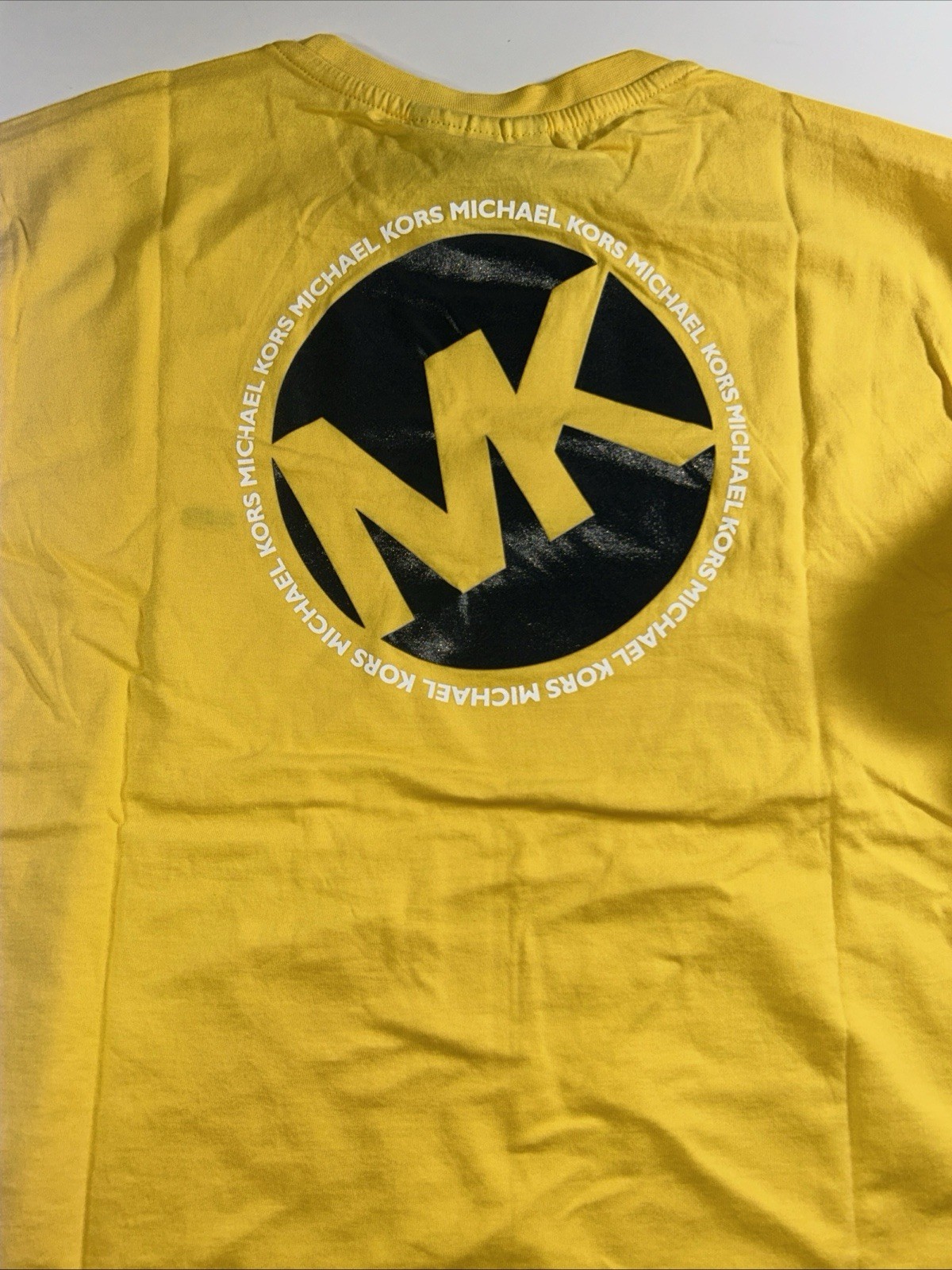 Michael Kors Meringue Yellow Black Logo Shirt – Size Small – NEW!