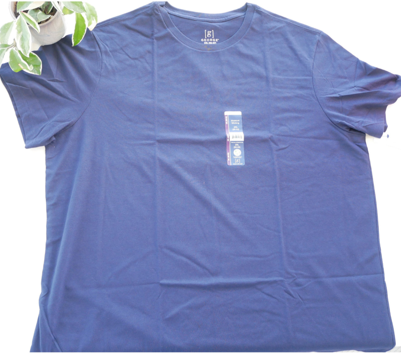 NEW George Blue Men’s Short Sleeve Shirt Pullover Size 2XL 50-52 Dark Navy