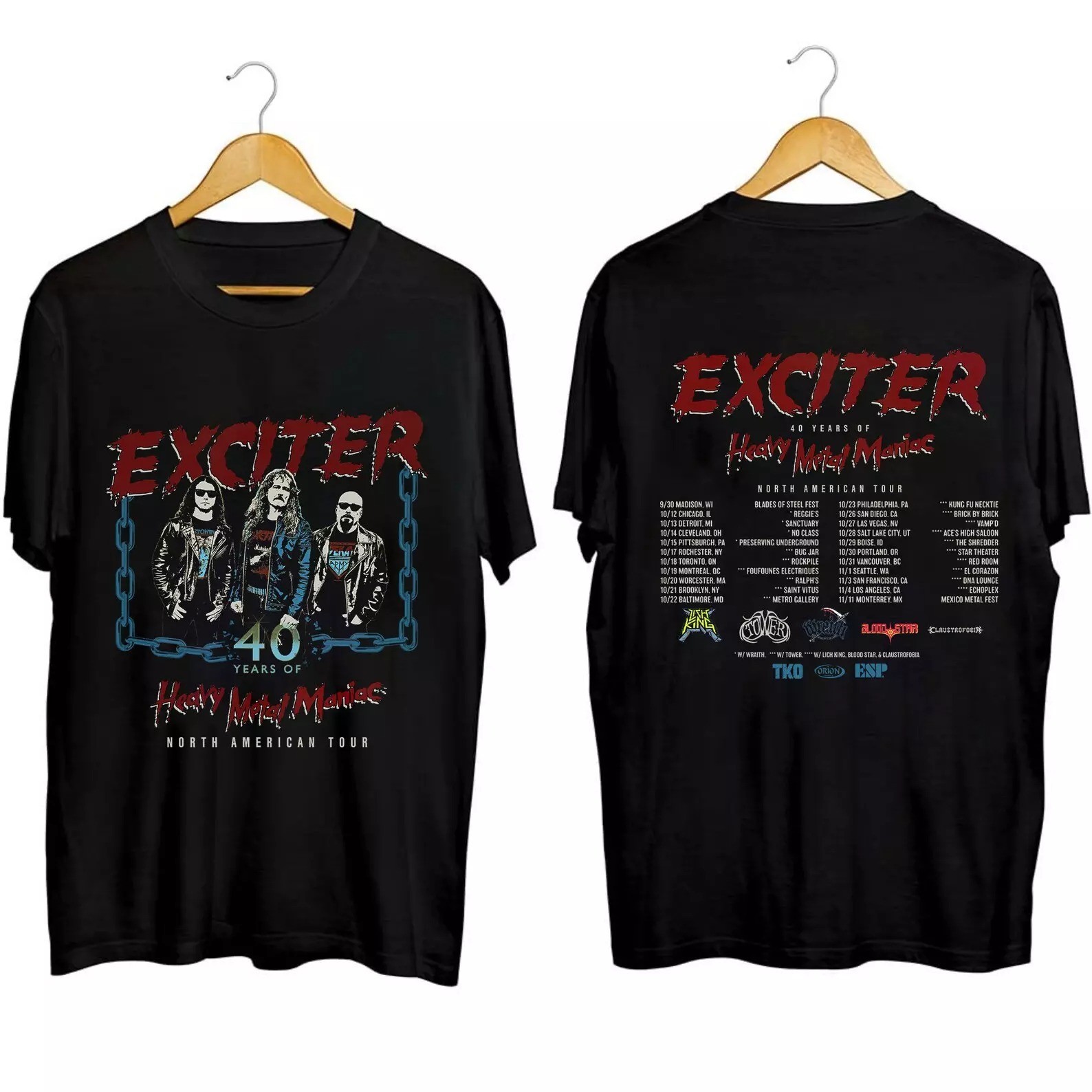 Exciter 40 years of Heavy Metal Maniac Tour Shirt, Exciter Band Fan Shirt TU026
