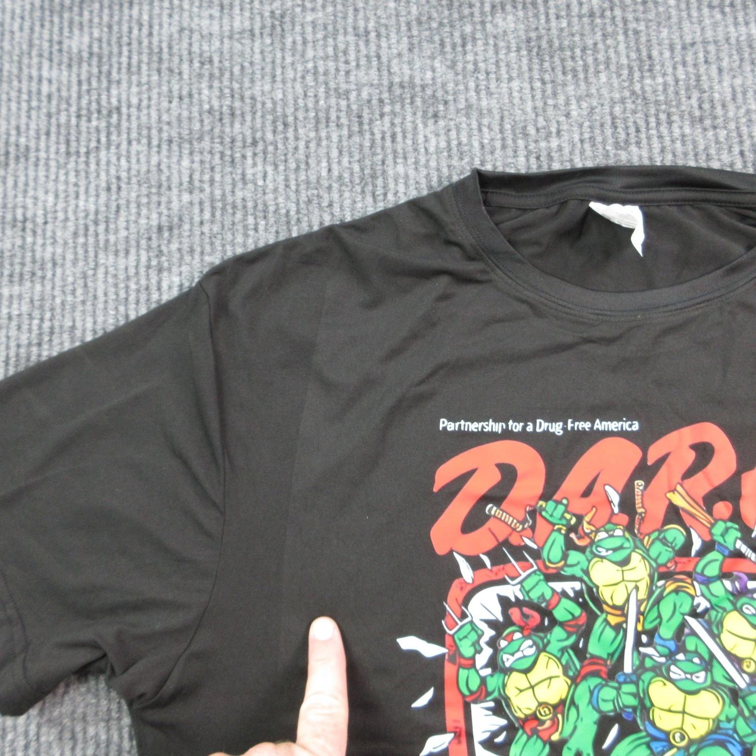 D.A.R.E. Ninja Turtles Shirt Mens 2XL Black Say No To Drugs Tee
