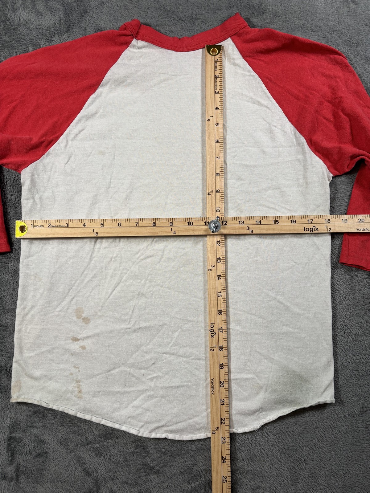 Vintage Augusta Raglan Shirt Sportswear Mens Medium Red 3/4 Sleeve 70s USA