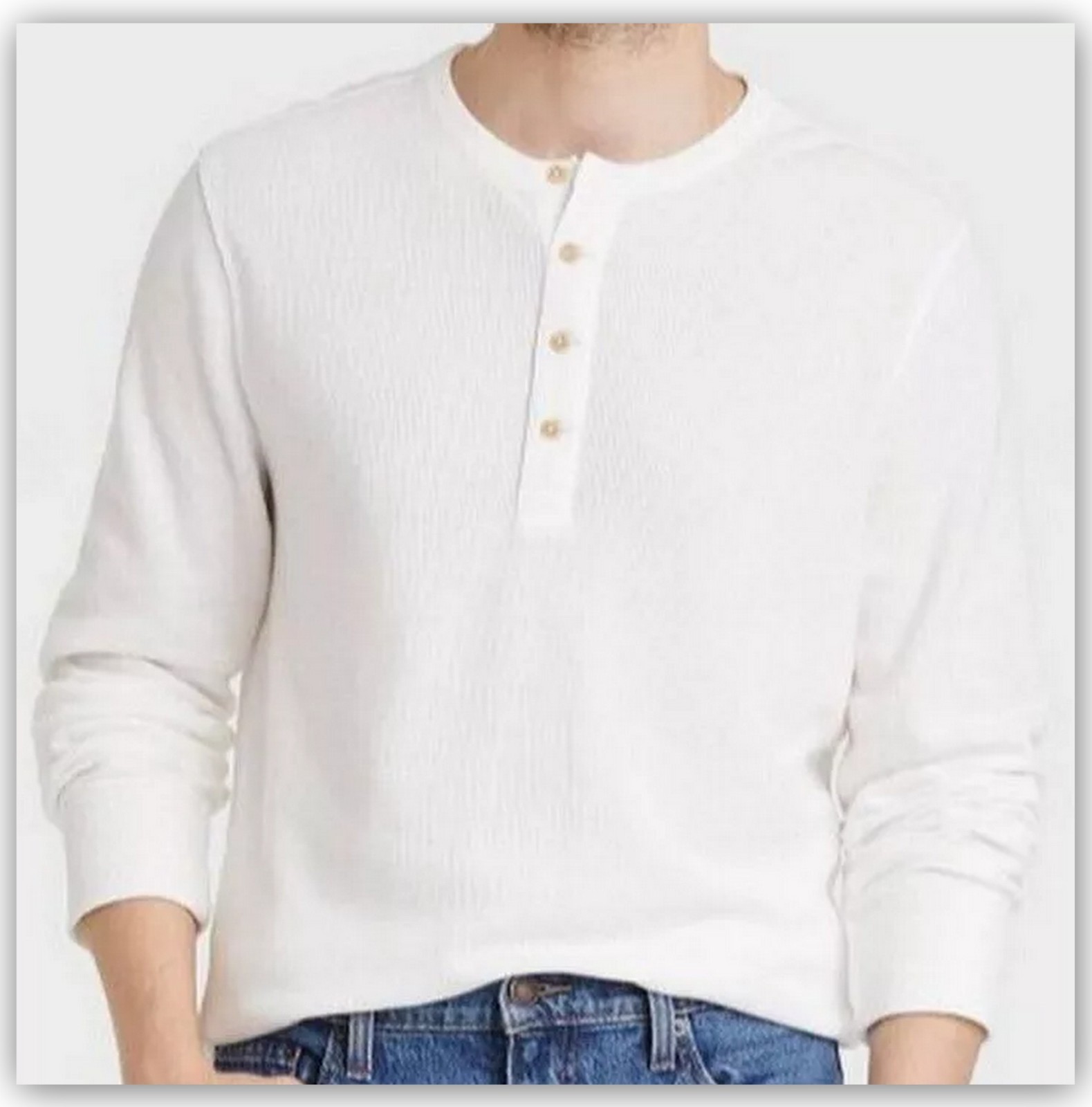 Long Sleeve TEXTURED HENLEY Shirts- Goodfellow Burgundy Gray Tan White Basil 1