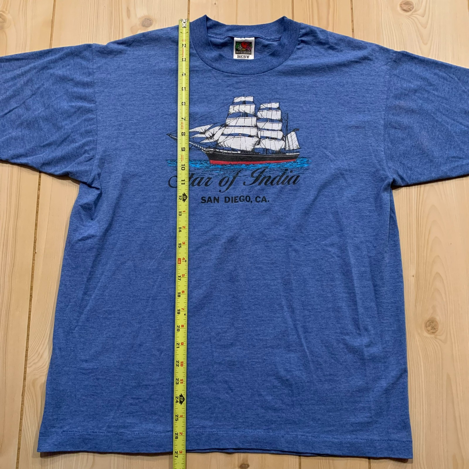 Vintage 90s Star of India Sailing Ship San Diego CA Single Stitch T-Shirt Size L