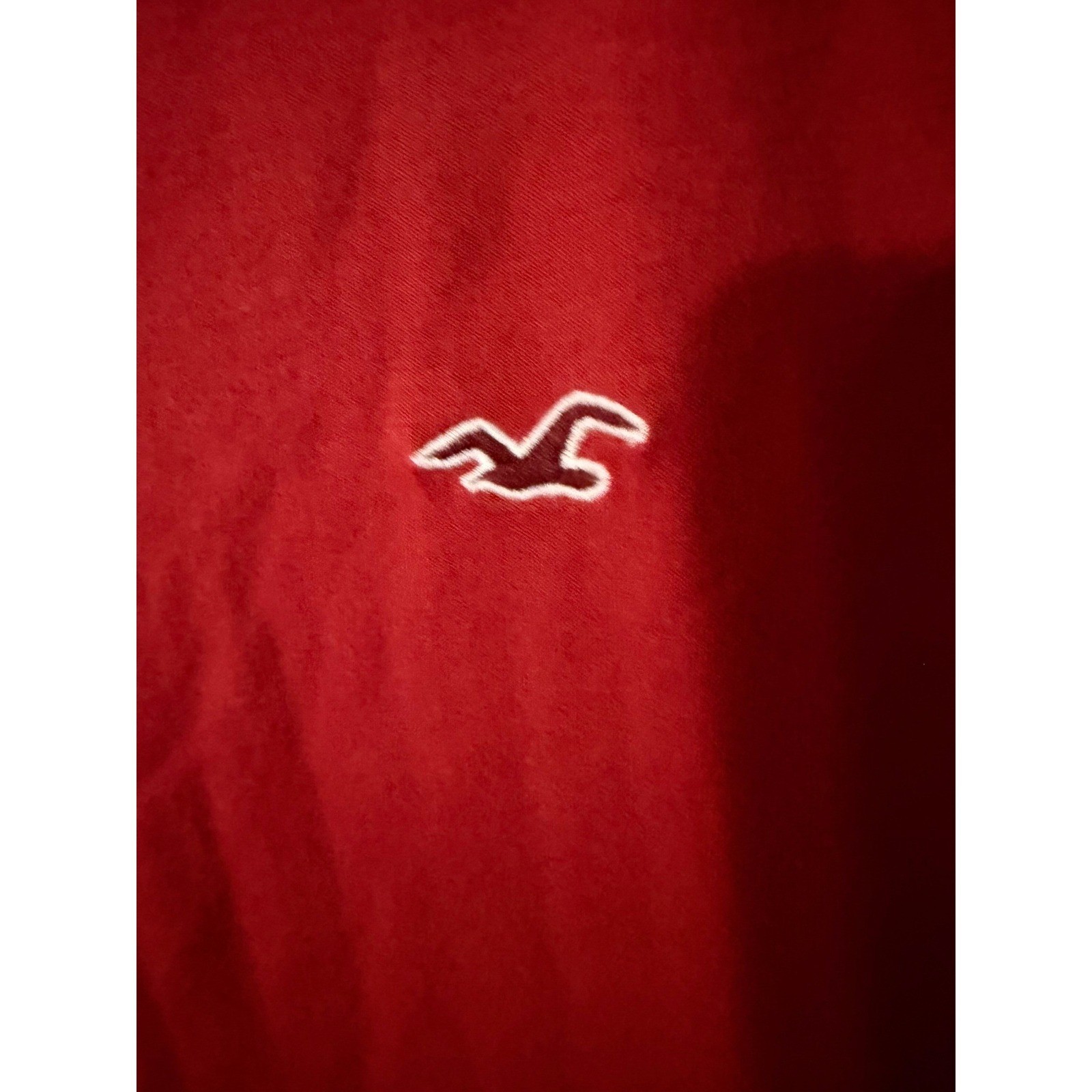 Hollister Men’s L Must-Have Collection Red Cotton Crew Neck Logo T-Shirt 0734