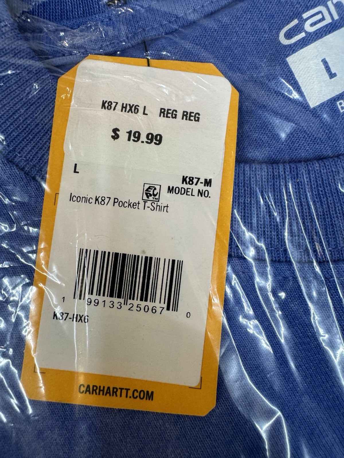 Carhartt K87-M Loose Fit Blue Pocket T-Shirt Men’s L Regular Short Sleeve