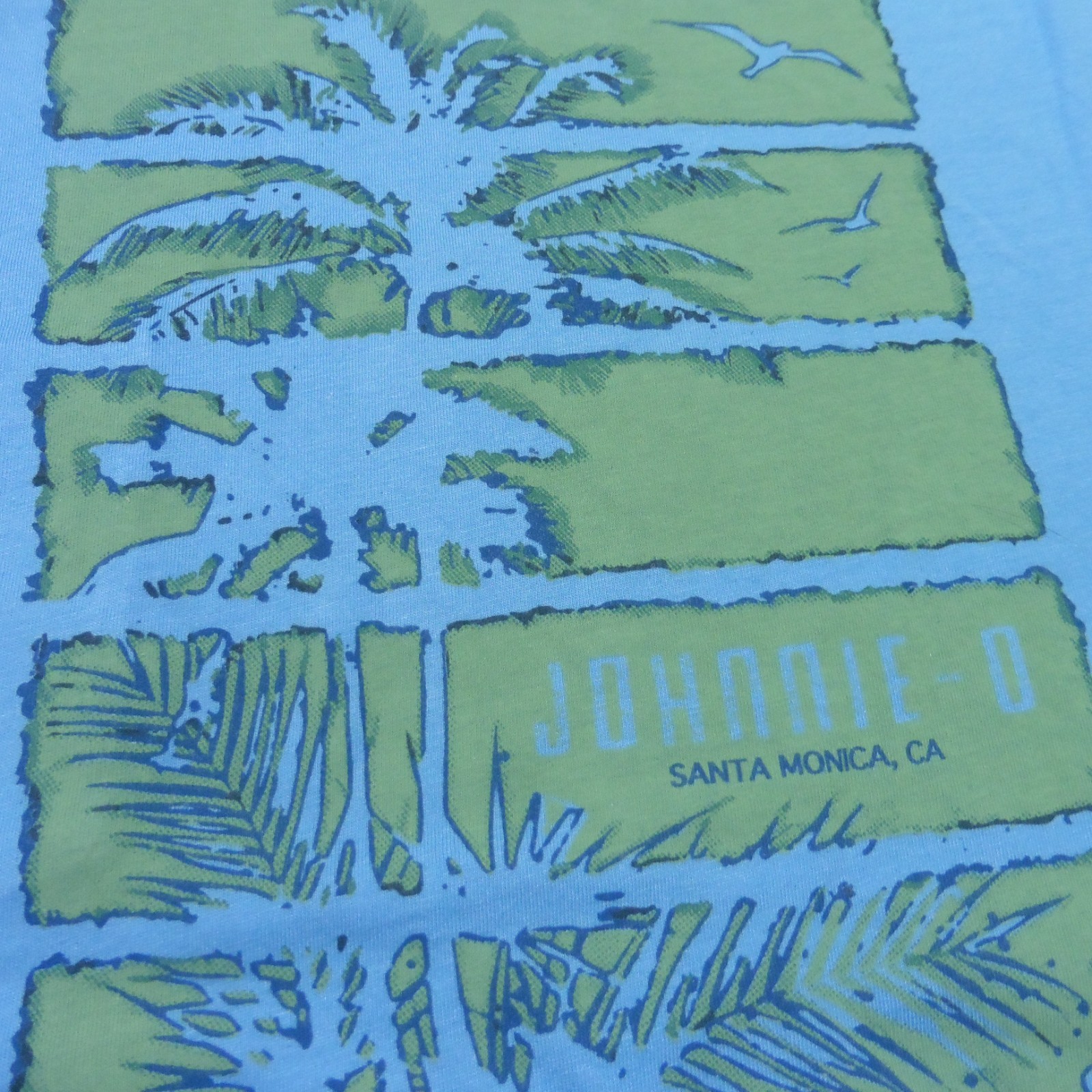 JOHNNIE O Mens S M L XL 2XL T SHIRT MALIBLU PALM PARADISE GOLF BLUE GOLF TEE