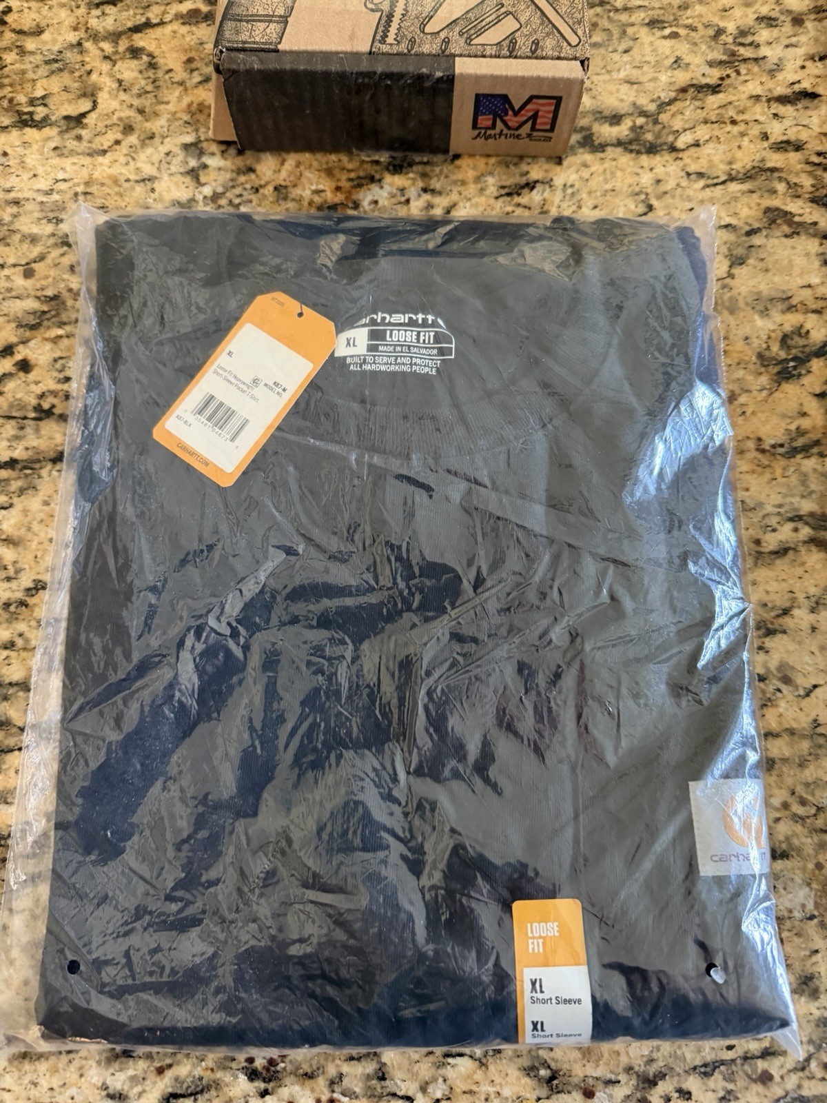 Carhartt Mens K87-M Loose Fit Heavyweight Logo Black T Shirt Size XL Tall NWT 1X