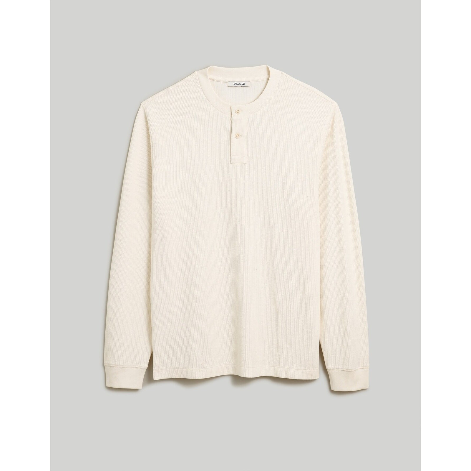 NWT Madewell Textured Long-Sleeve Henley Tee in Light House size Medium