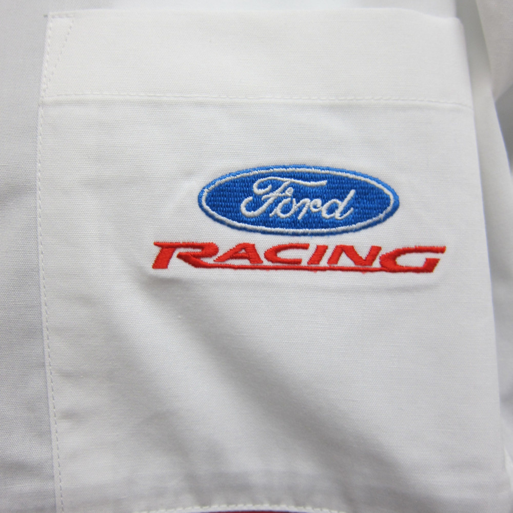 Ford Racing Pit Mechanic Button Down Work Crew Shirt Official Licensed