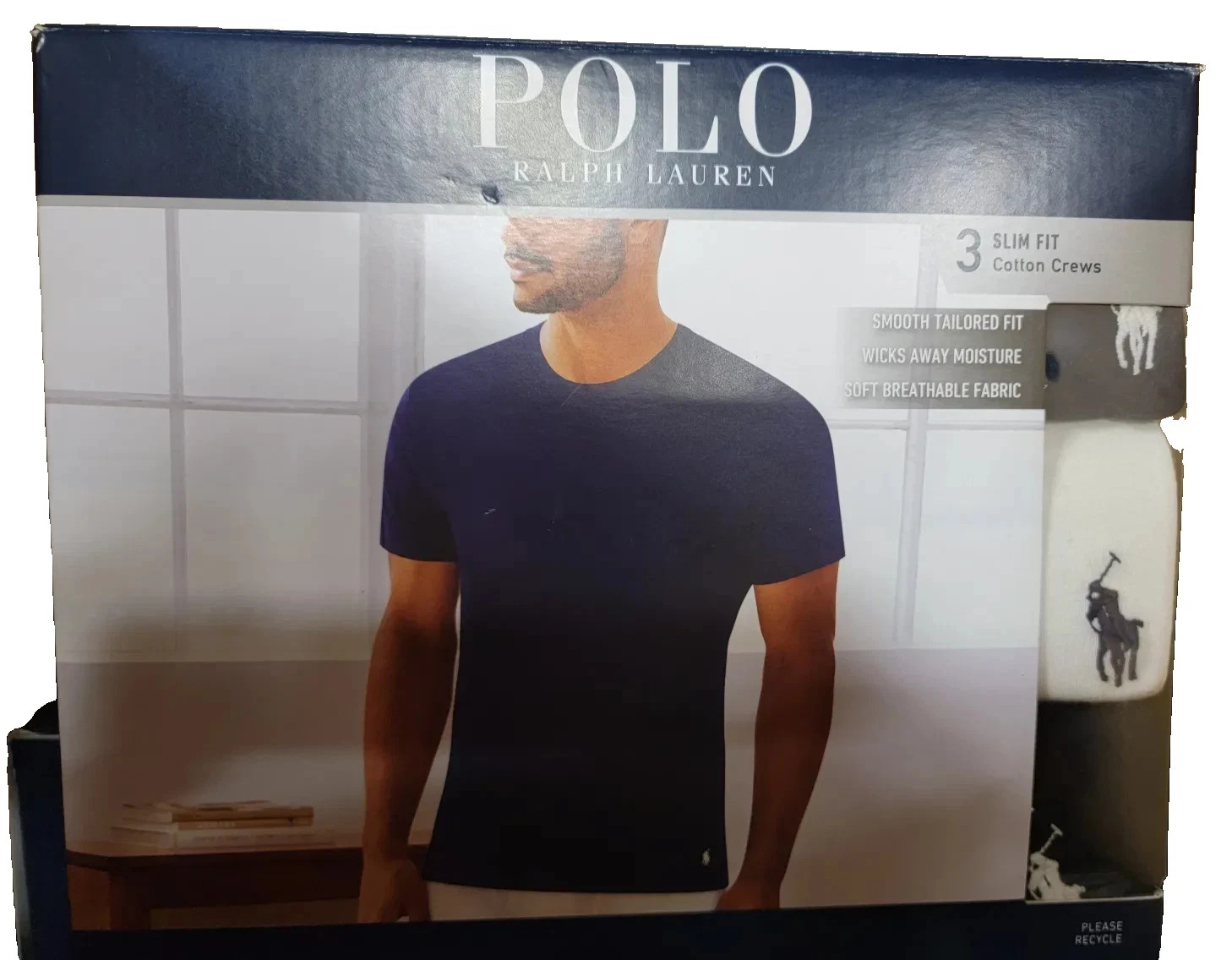 New Polo Ralph Lauren Men’s Size XL Slim Fit Crew-Neck 3 Pack T-Shirts NIB