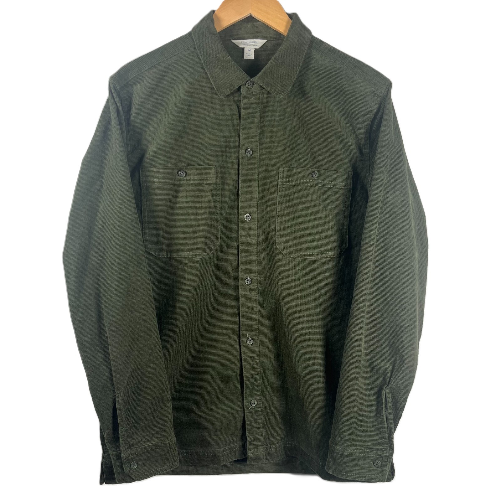 Seasalt Shirt Men’s Medium Woodland Green Ropemaker Waffle Cord RRP £79.99