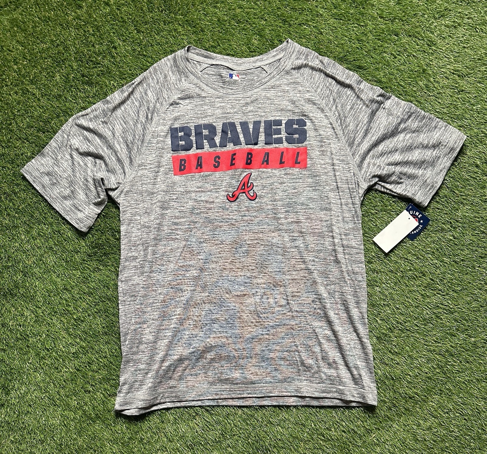 Men’s Atlanta Braves T-Shirt Sz Large MLB Genuine Merchandise Gray
