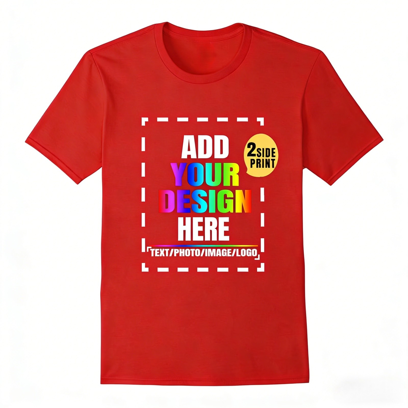 Personalized Custom T-Shirt Double Sided Print Your Design Text Logo Photo Gift
