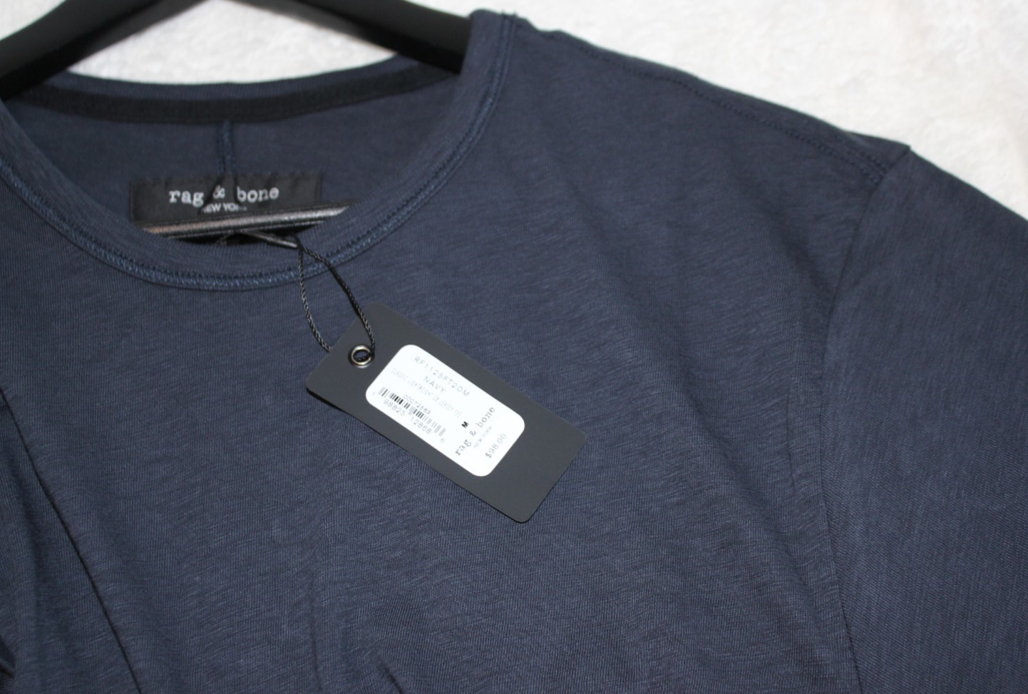Rag & Bone Classic Slub Jersey Lightweight Navy Blue (Not Black) Men Med T-Shirt