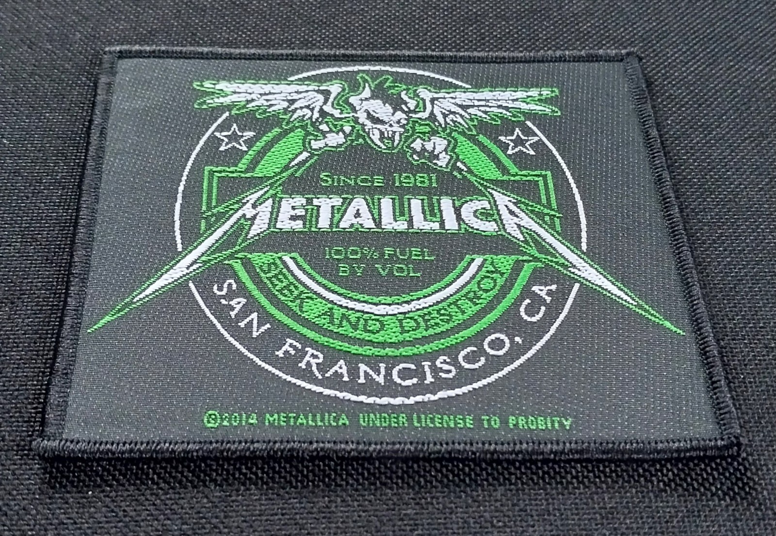 SEEK AND DESTROY BEER LABEL Licensed METALLICA Sew On Band Woven PATCH